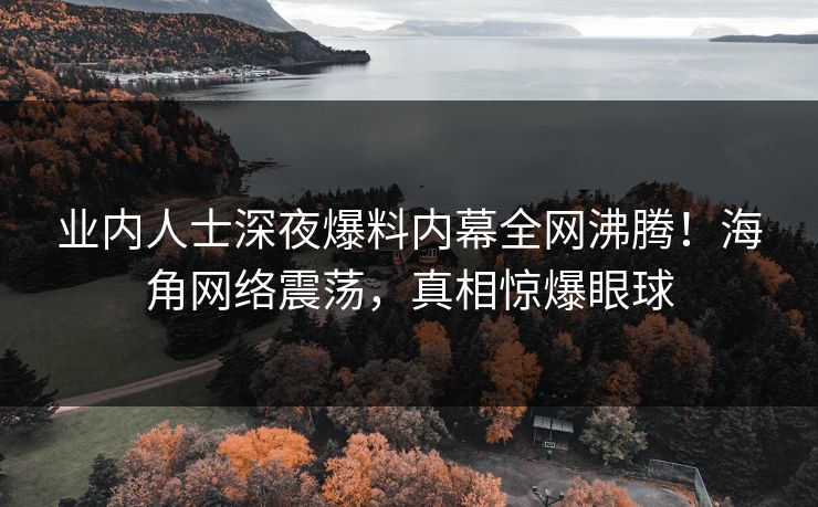 业内人士深夜爆料内幕全网沸腾！海角网络震荡，真相惊爆眼球